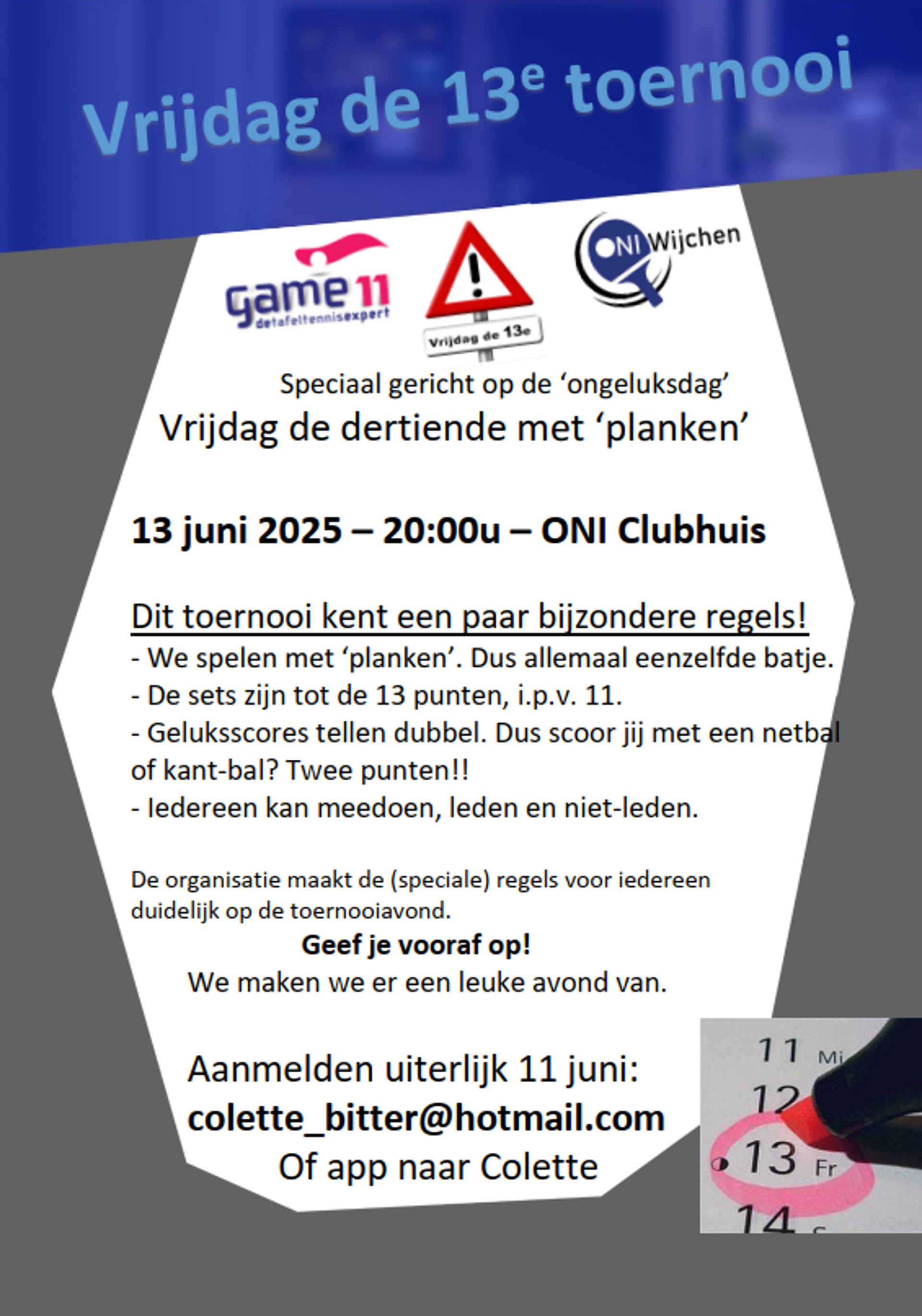Vrijdag 13E Toernooi Vrijdag 13E Toernooi